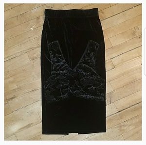 2-Pc Floral Embossed Crop Top with Matching Skirt